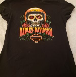 Wonens skull Harley Davidson shirt